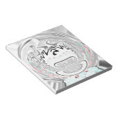 アーバンモダンアッシュグレーフローラ抽象芸術パターンアート ノートパッド (アングル)