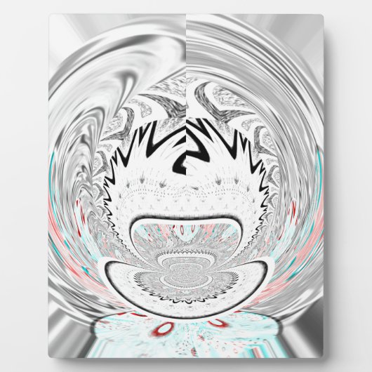 アーバンモダンアッシュグレーフローラ抽象芸術パターンアート フォトプラーク (正面)