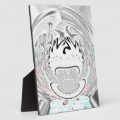 アーバンモダンアッシュグレーフローラ抽象芸術パターンアート フォトプラーク (側面)