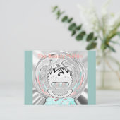 アーバンモダンアッシュグレーフローラ抽象芸術パターンアート ポストカード (スタンド正面)