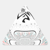 アーバンモダンアッシュグレーフローラ抽象芸術パターンアート 三角形シール (正面)