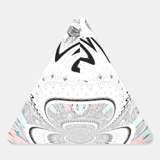 アーバンモダンアッシュグレーフローラ抽象芸術パターンアート 三角形シール (正面)