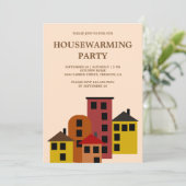 アーバンモダンアパートメント引っ越し祝いパーティーパーティー 招待状 (スタンド正面)