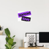 アーバンモダンス、鮮やかトレンディーグラフィックの愛 ポスター (ホームオフィス)