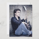 アーバンモダンド卒業写真金ゴールドキャップグレー 案内状 (裏面)