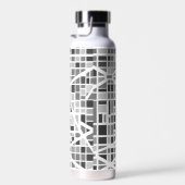 アーバンモダンマップ白灰色の建築デザイン ウォーターボトル (右面)