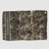 アーバンモダンレトロ迷彩柄ゴルファーモノグラムの名 ゴルフタオル (横)