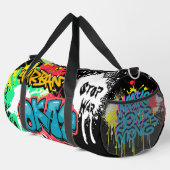 アーバンモダン通りアート数々のグラフィティ絵を描カラー ダッフルバッグ (右コーナー)