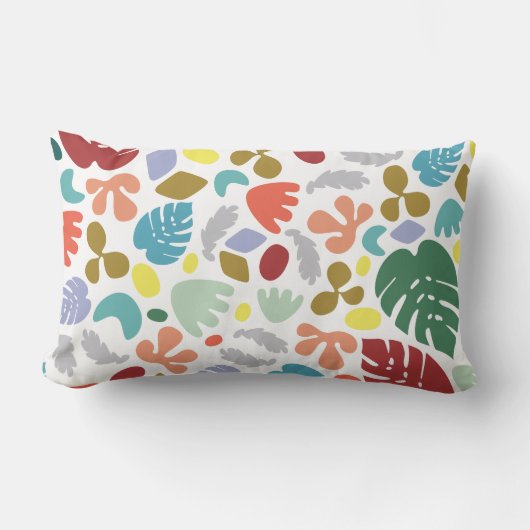 アーバンユニークトレンディーレッドグリーンオレンジ ランバークッション (正面)