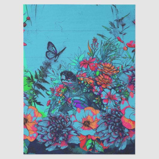 アーバンユニーク通りアートスタイルフローラウミガメ 薄葉紙 (正面)