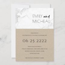 アーバンラスティック クラフト マーブル 婚約 パーティー 招待状