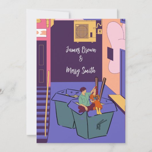 アーバンラブ落書きウォール、麺箱結婚ズ 招待状 (正面)