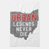 アーバンレジェンズネバーダイ州オブオハイオ動揺して キッチンタオル (縦)