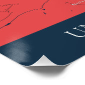 アーバンレッド・ネイビー・オックスフォード大学イギリス概要マップ ポスター (コーナー)