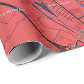 アーバンレッド・ネイビー・オックスフォード大学イギリス概要マップ ラッピングペーパー (ロールコーナー)