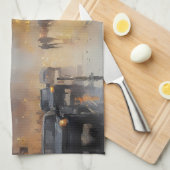 アーバン夕べ雨景 キッチンタオル (四つ折り)