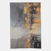 アーバン夕べ雨景 キッチンタオル (縦)