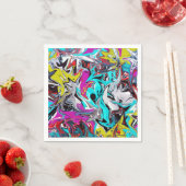 アーバン抽象芸術グラフィティパーティー スタンダードカクテルナプキン (インサイチュ)