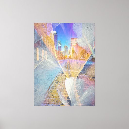 アーバン抽象芸術街並 キャンバスプリント (正面)