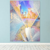 アーバン抽象芸術街並 キャンバスプリント (インサイチュ (ウッドフロア))