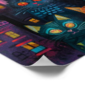 アーバン横丁鮮やか猫：市壁画 ポスター (角)