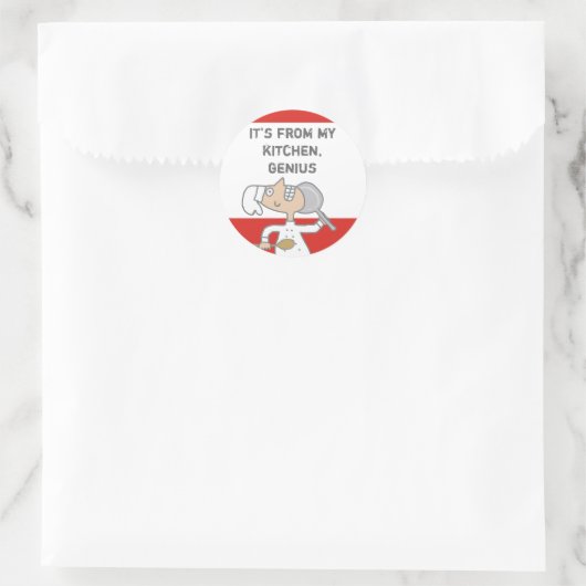 アーバン漫画シェフスキレット料理ギフトラベルスティック… ラウンドシール (バッグ)