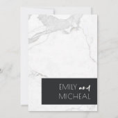 アーバン白黒大理石婚約パーティ招待状 サンキューカード (裏面)