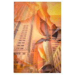 アーバン秋抽象芸術 メタルプリント