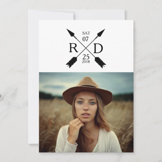 アーバン素朴アロー卒業パーティー招待状 招待状 (正面)