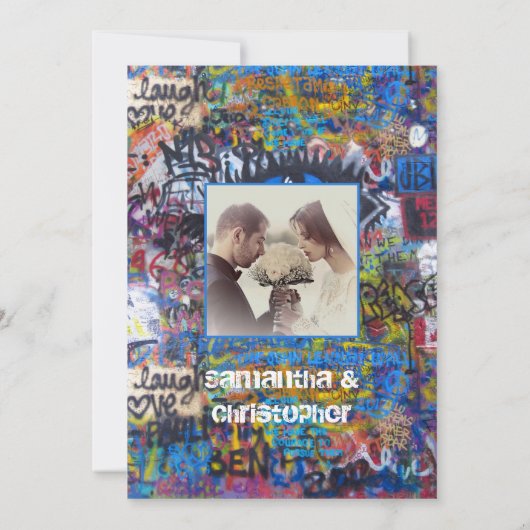 アーバン結婚グラフィティの写真の招待 招待状 (裏面)
