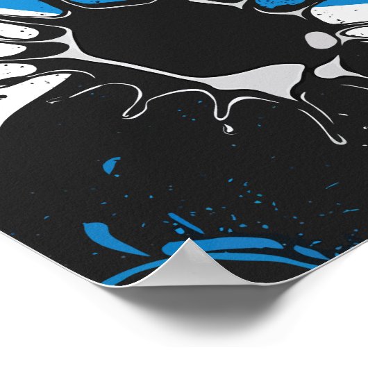 アーバン絵を描ススプラッシュ抽象芸術 ポスター (角)