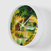 アーバン絵を描リバーウォークウェイラウンドクロック 壁時計 (傾斜)