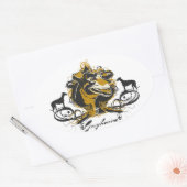 アーバン芸術的グレイハウンドドッグブリードデザイン 楕円形シール (封筒)