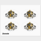 アーバン芸術的グレイハウンドドッグブリードデザイン 楕円形シール (シート)