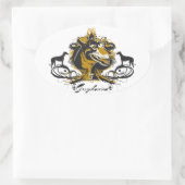 アーバン芸術的グレイハウンドドッグブリードデザイン 楕円形シール (バッグ)