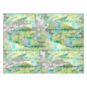 アーバン芸術的パインカラフルツリー水彩画 テーブルクロス (正面(横))