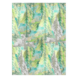 アーバン芸術的パインカラフルツリー水彩画 テーブルクロス