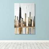 アーバン調和ミニマル都市景観 キャンバスプリント (インサイチュ (ウッドフロア))
