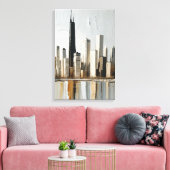 アーバン調和ミニマル都市景観 キャンバスプリント (インサイチュ (リビング))