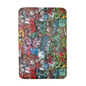 アーバン通りアートグラフィティキャラクターパターン バスマット (正面縦)