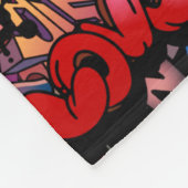 アーバン通りアートグラフィティキャラクターパターン フリースブランケット (角)