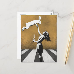 アーバン通りアートグラフィティティーバニー ポストカード