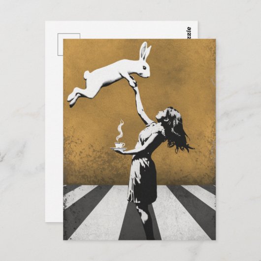 アーバン通りアートグラフィティティーバニー ポストカード (正面/裏面)