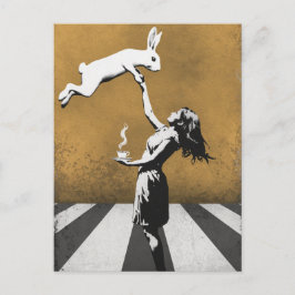 アーバン通りアートグラフィティティーバニー ポストカード