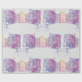 アーバン通りイラストレーションラッピング紙 ラッピングペーパー (フラット)