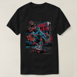 アーバン通りグラフィティスケートボード恐竜 Tシャツ