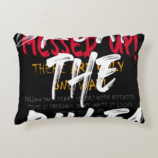 アーバン通りスタイルルールを破るスローガンプリント アクセントクッション (正面)