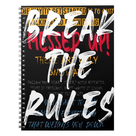 アーバン通りスタイルルールを破るスローガンプリントwi ノートブック (正面)