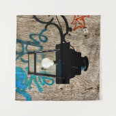 アーバン通りランプとグラフィティ タペストリー (正面(横))