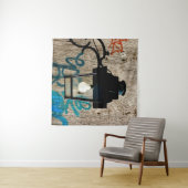 アーバン通りランプとグラフィティ タペストリー (インサイチュ(横))